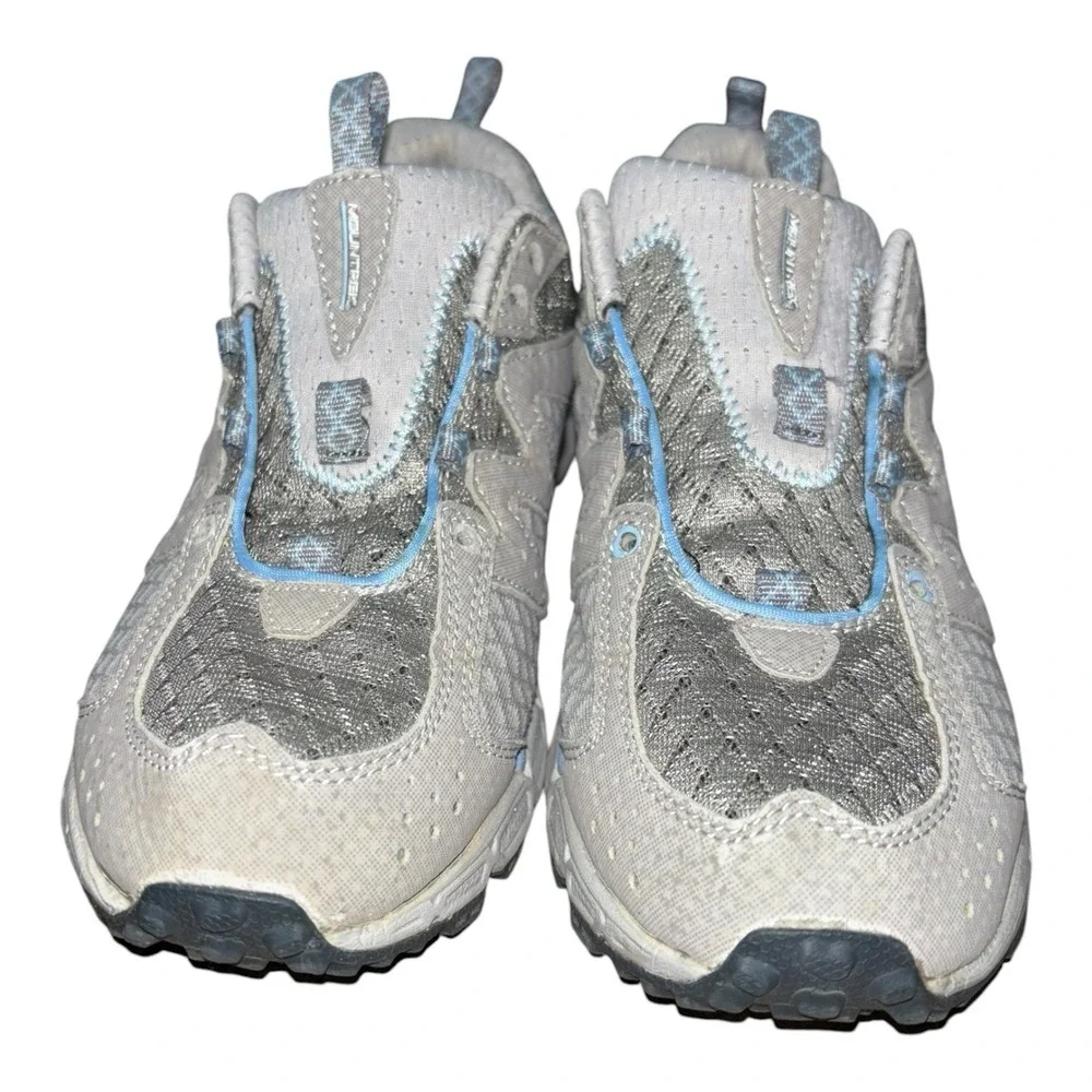 Mountrek Woodland Trail Women's 7 Gray Blue Bungee Hiking Shoes H4080 Gorpecore